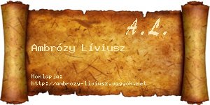 Ambrózy Líviusz névjegykártya